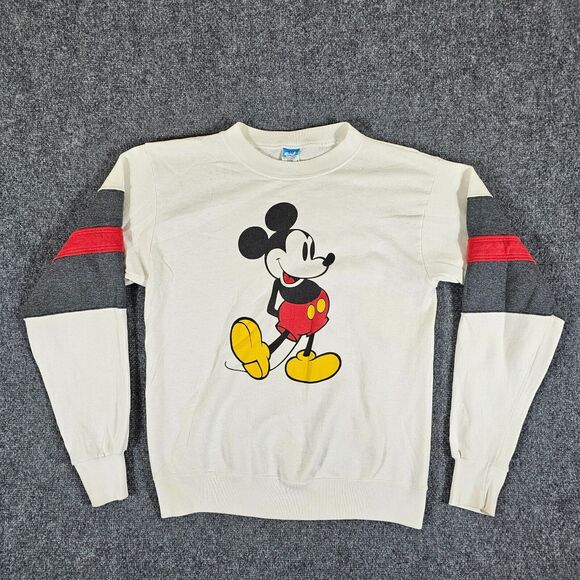 Disney Other - Vintage USA Made Disney‎ Mickey Mouse Graphic Sweatshirt White Men's Size Large